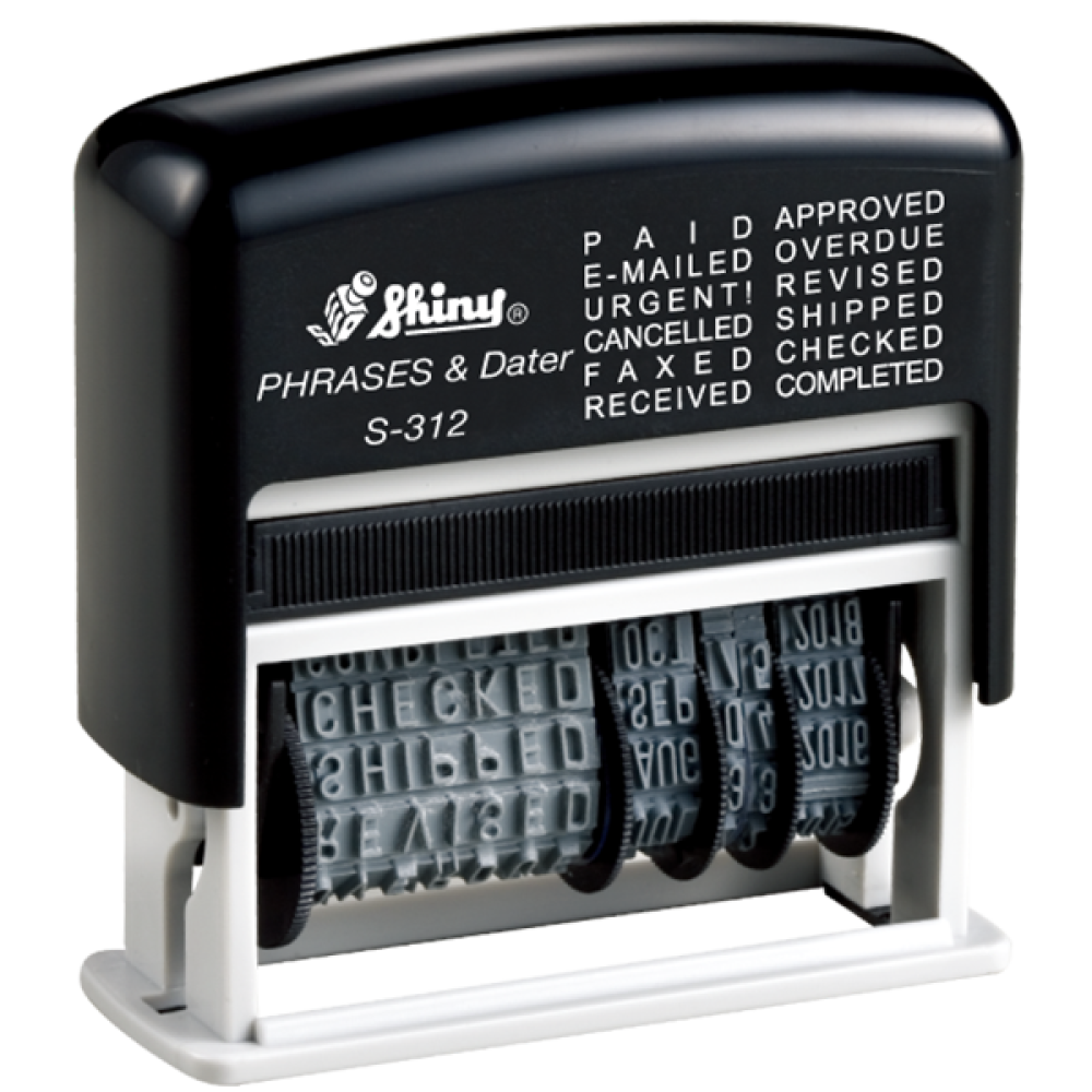 S-312 Self-Inking Phrase Dater Stamp